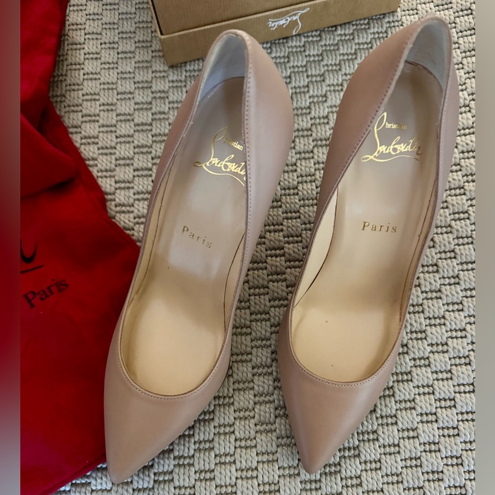 Christian Louboutin Pigalle Follies Pumps - 85mm, Nude Nappa, size 7.5